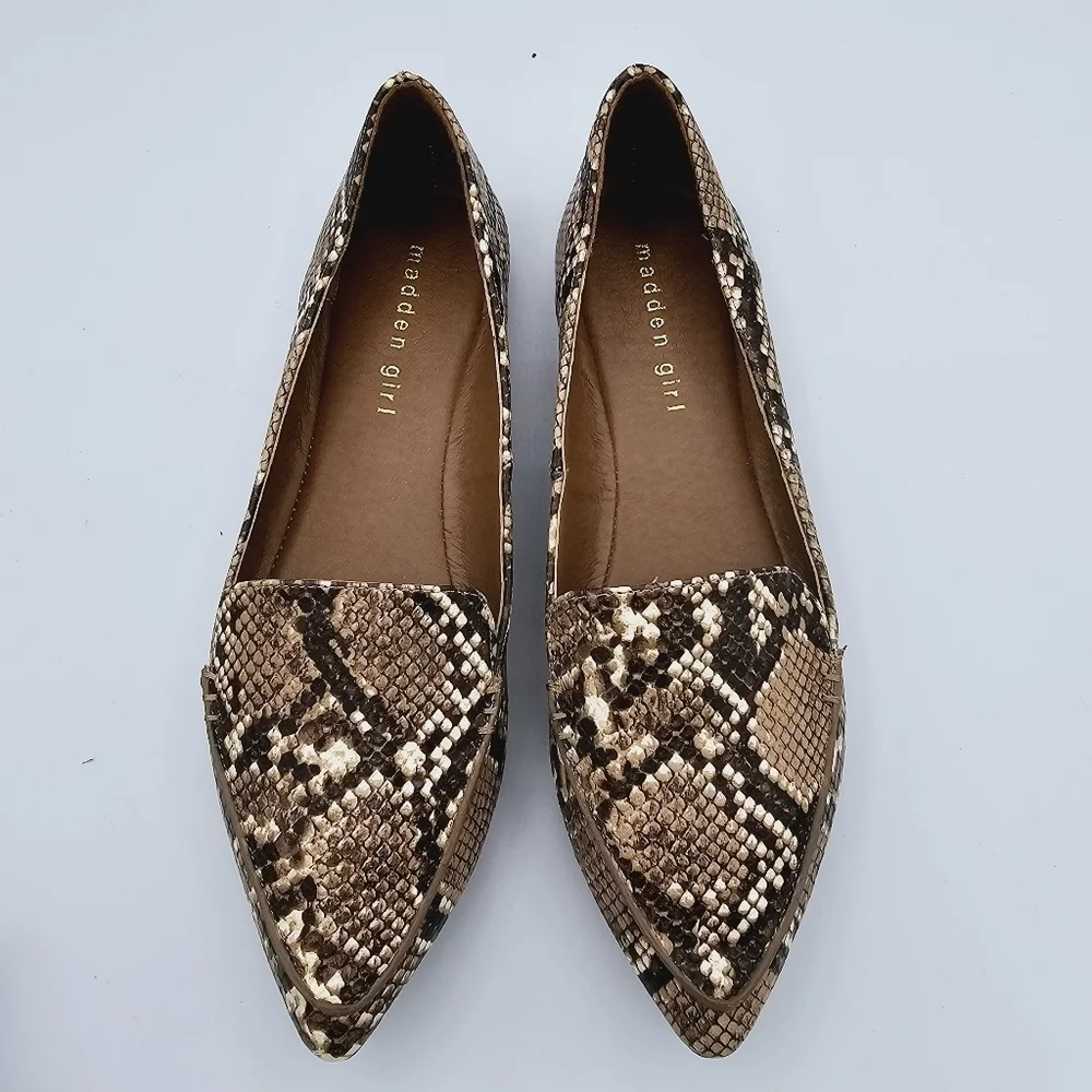 Madden Girl Henie Flats Snake Print